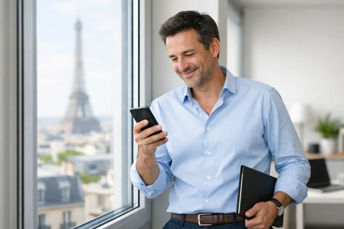 Une personne consulte son espace CAF sur un ordinateur portable à son bureau