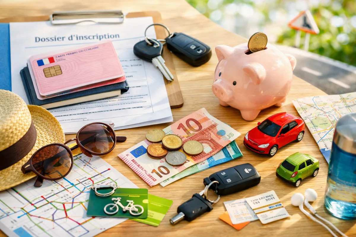 Clés de voiture et documents administratifs sur un bureau